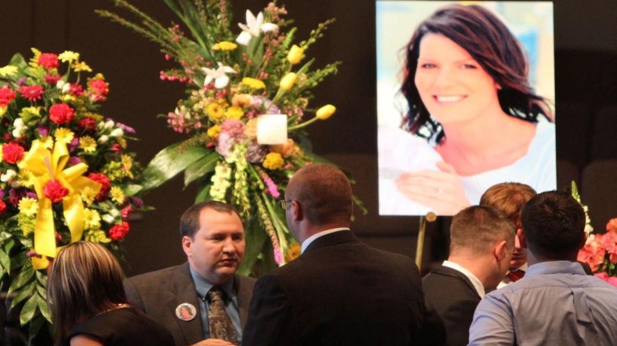 Alan Weatherford, then Gulfport police chief, meets friends and family prior to the funeral of his daughter, DeAnna Tucker, in 2011 at First Baptist Church in Long Beach. Weatherford, who retired in 2013, speaks to drunk drivers about the consequences of their actions.