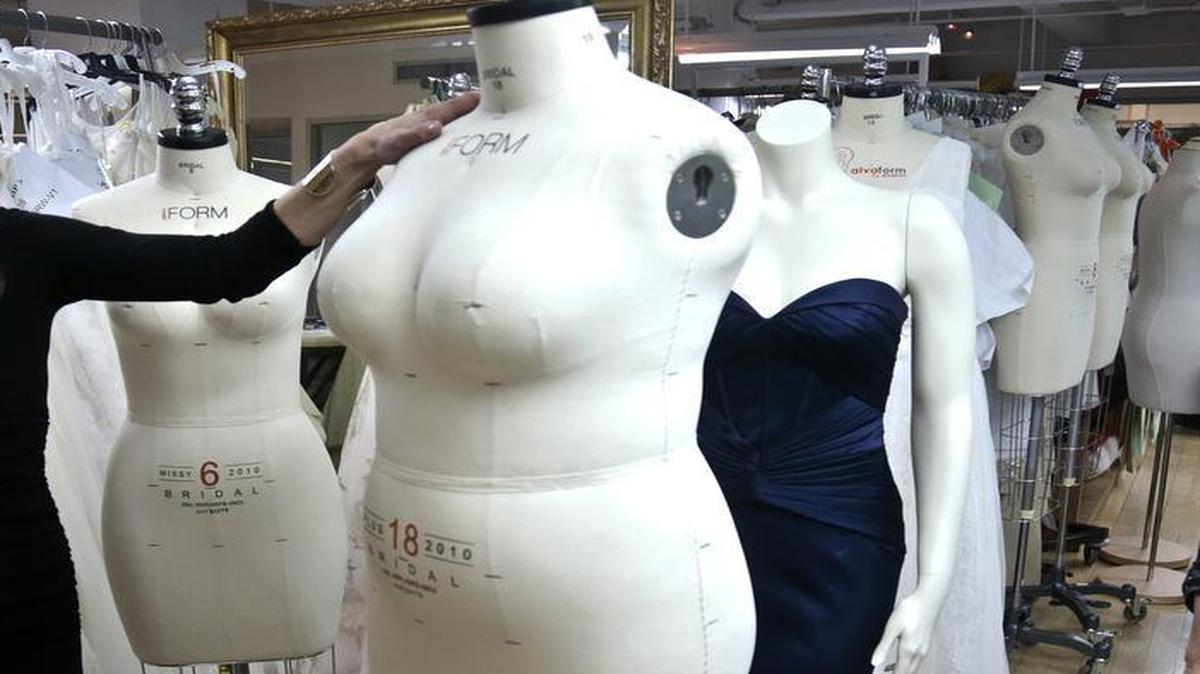 Mannequins are used to create gowns to reflect the average body.