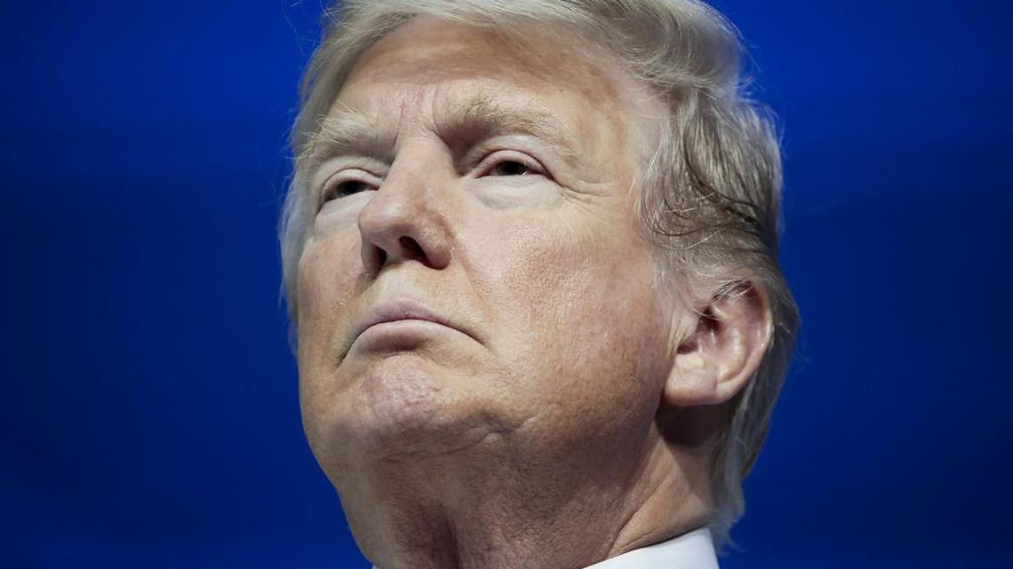 President Donald Trump looks on during a special address on the closing day of the World Economic Forum in Davos, Switzerland, on Jan. 26.
