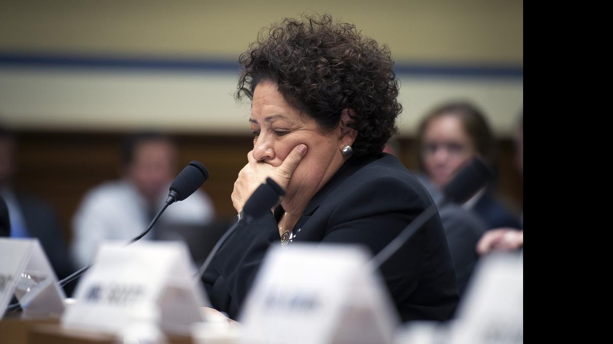 
Office of Personnel Management Director Katherine Archuleta testifies on Capitol Hill in Washington, on Tuesday, June 16, 2015, before the before the House Oversight and Government Reform Committee hearing on the OPM data breach. In the cyberattack targeting federal personnel records, hackers are believed to have obtained the Social Security numbers, birth dates, job actions and other private information on every federal employee and millions of former employees and contractors.
