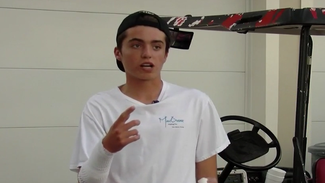 Zack Davis, 16, was attacked by a shark in Florida on Tuesday while wearing a braclet that is supposed to deter shark attacks.