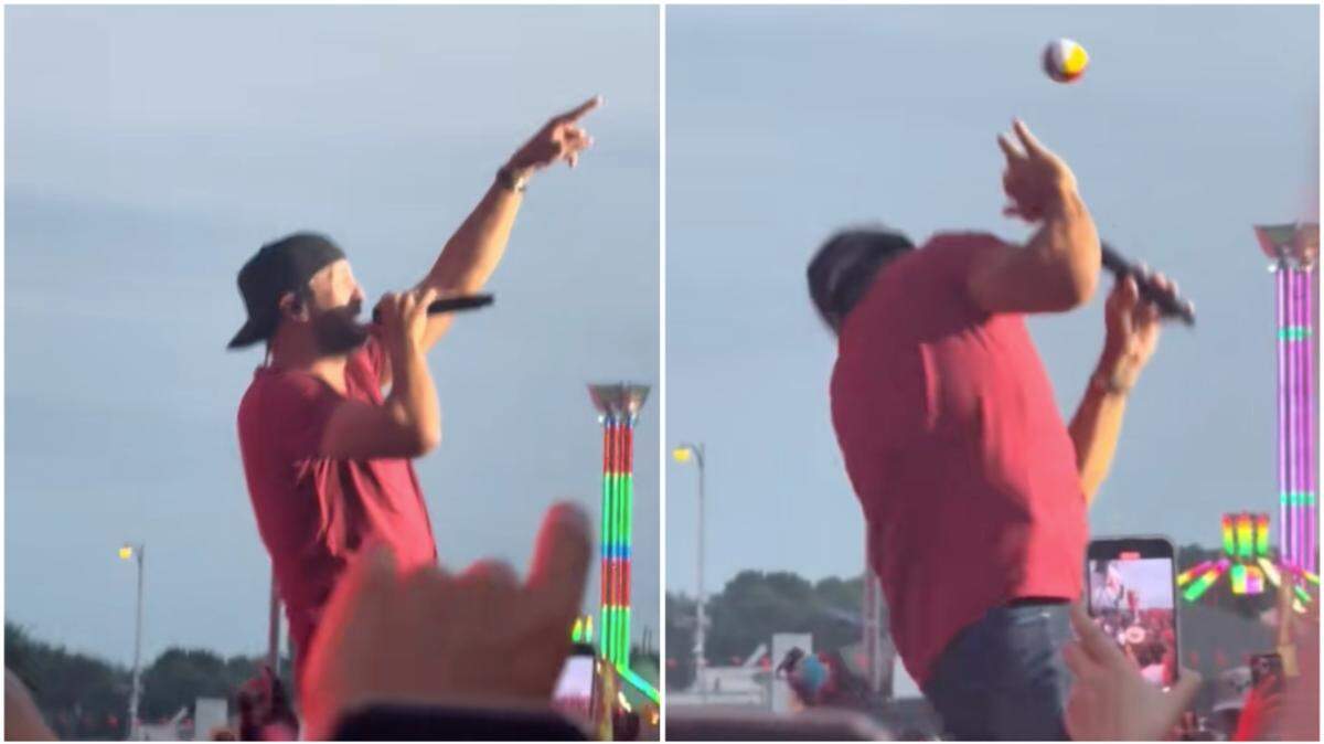 Country musician Luke Bryan was struck in the face by an object during his performance at the North Dakota State Fair.
