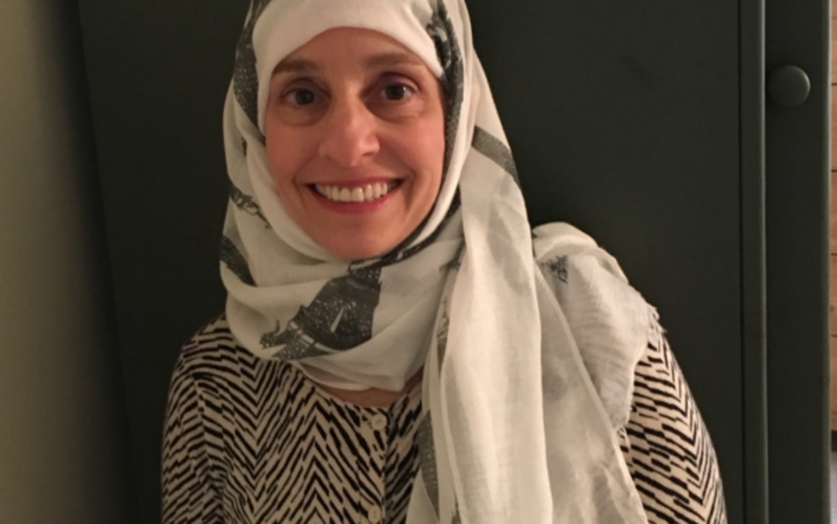Rabbi Judy Schindler of Charlotte donned a hijab to promote World Hijab Day on Wednesday.