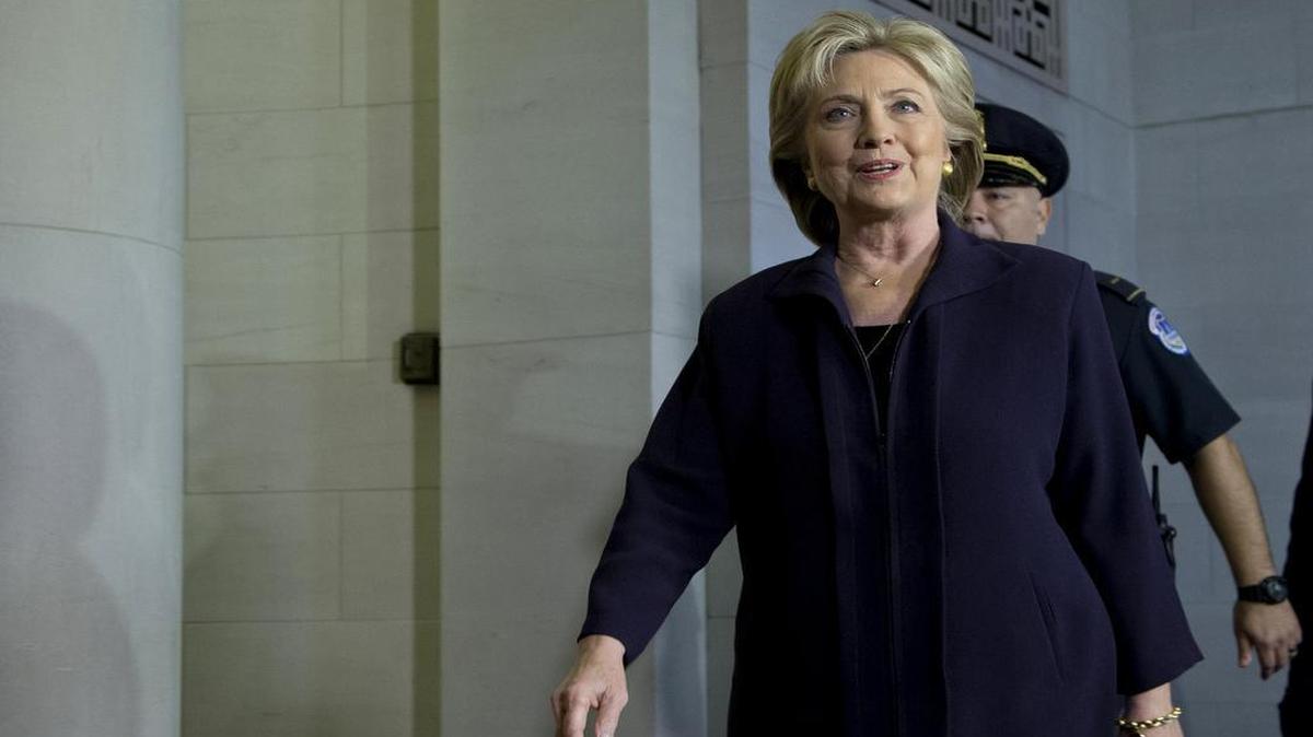 Democratic presidential candidate, former Secretary of State Hillary Rodham Clinton, arrives on Capitol Hill in Washington, Thursday, Oct. 22, 2015, to testify before the House Benghazi Committee. After months of buildup, Hillary Rodham Clinton finally takes center stage as the star witness in the Republican-led investigation into the deadly 2012 attacks in Benghazi, Libya.