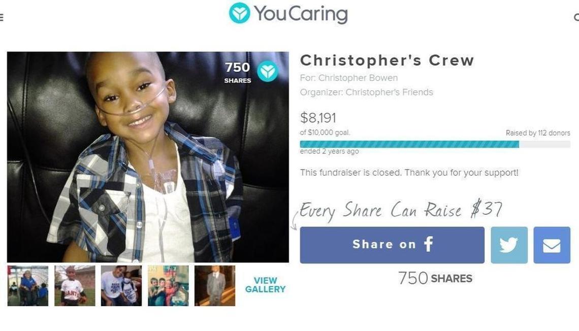 A 2015 YouCaring fundraiser raised $8,191 of it $10,000 goal “to help young Christopher and his family as they struggle against a disease that is slowly ending his life.”