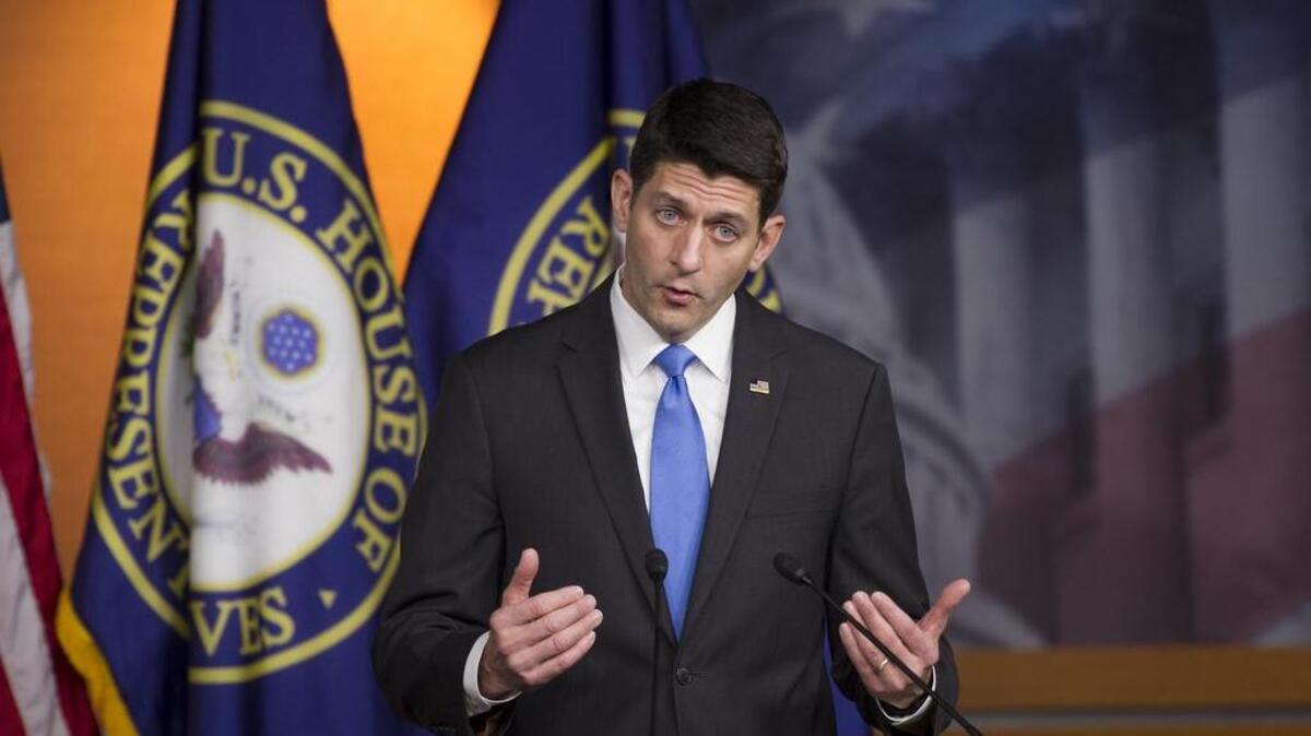 House Speaker Paul Ryan of Wisconsin speaks with reporters on Capitol Hill in Washington, Thursday, May 12, 2016, following his meeting with Republican presidential candidate Donald Trump. (AP Photo/Cliff Owen)