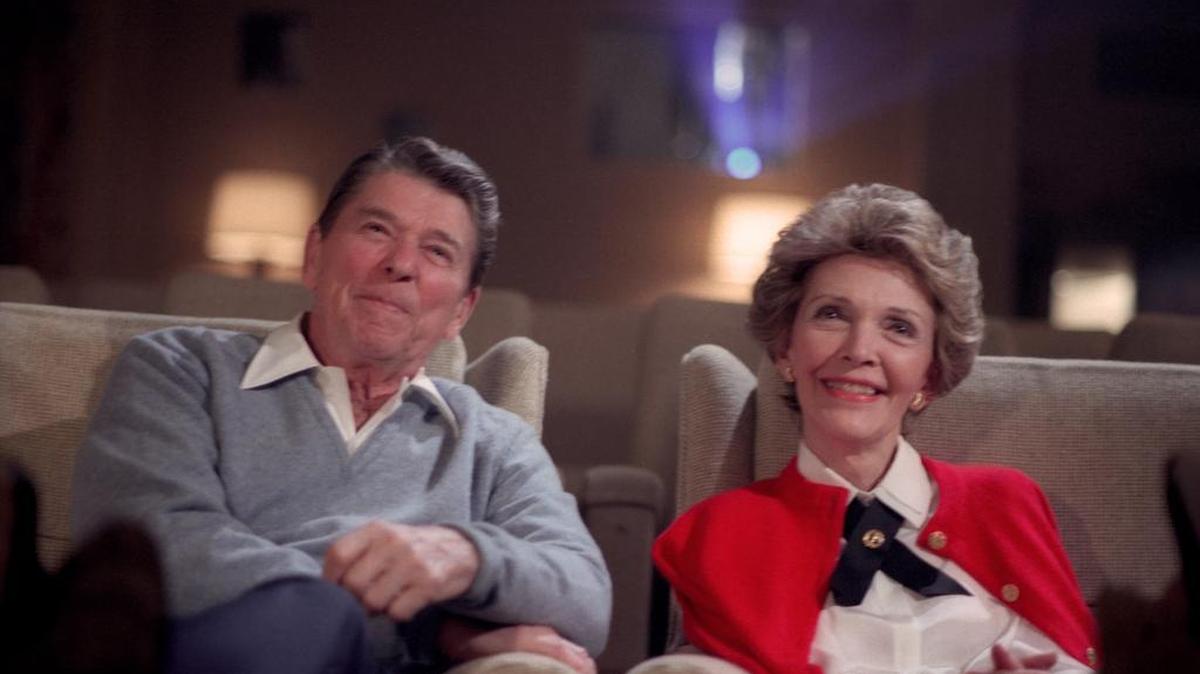 Nancy Reagan wasn't interviewed for 'Reagan,' but the documentary emphasizes her influential role in her husband's life. 1986
