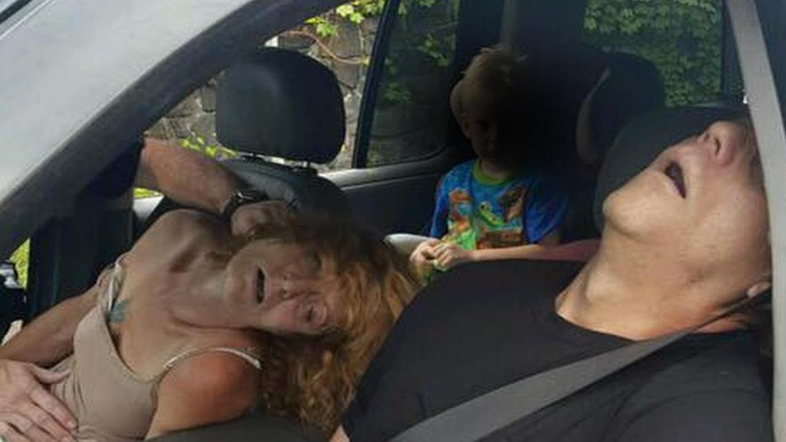 The East Liverpool Police Department in Ohio posted this photo on Facebook to bring awareness to heroin addiction in their community and across the country. The boy’s face has been obscured in this image.
