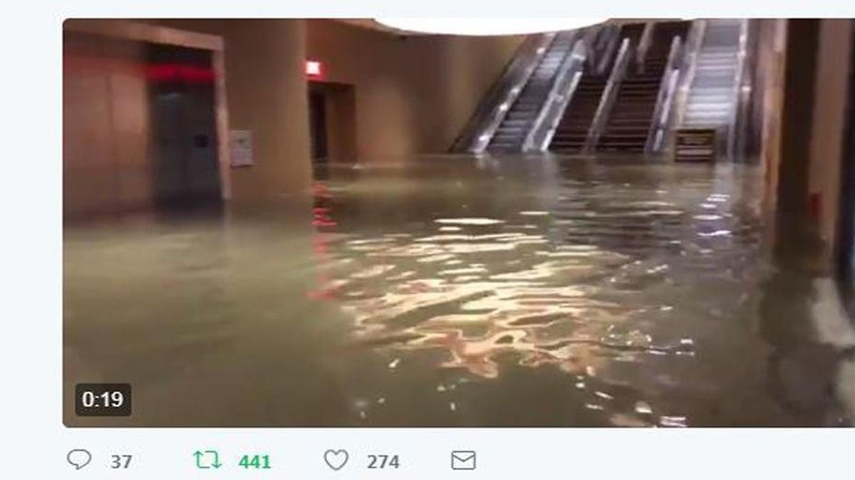 Mike Theiss, a storm chaser and photographer from Florida, captured footage of flooding at Golden Nugget Casino in Biloxi on Oct. 7, 2017, as Hurricane Nate's eyewall made landfall.