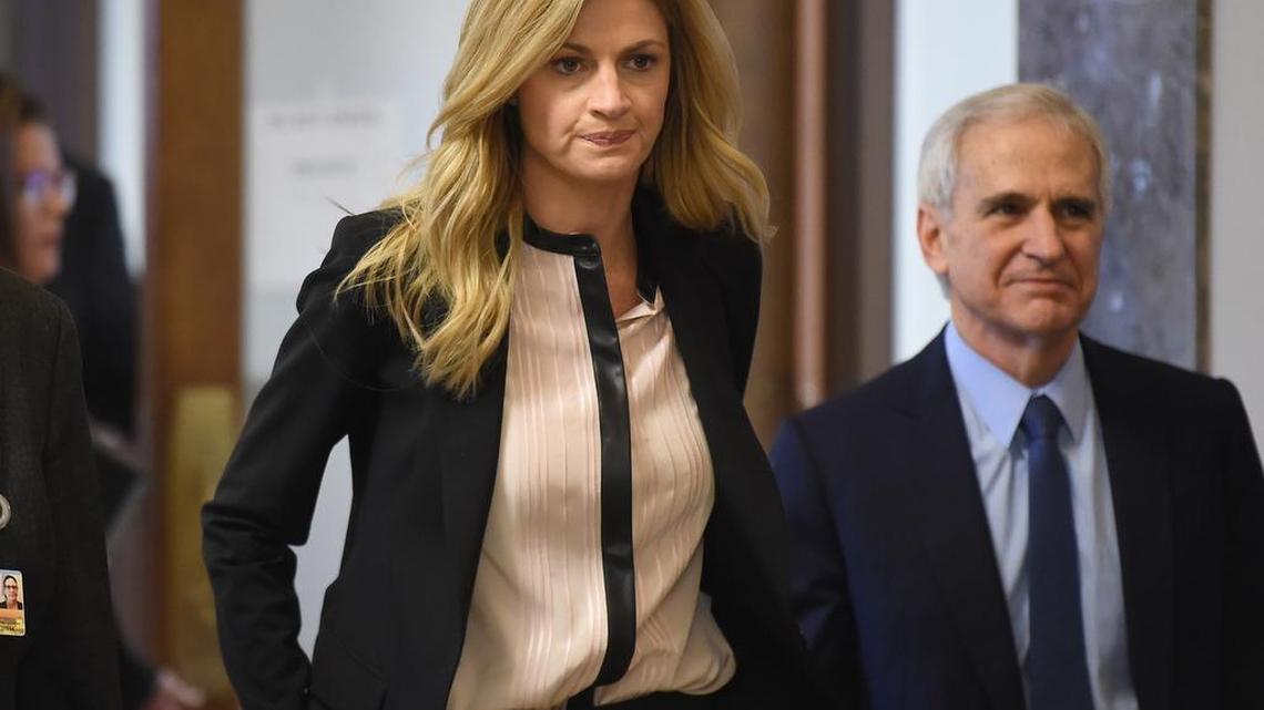 Sportscaster Erin Andrews and attorney Bruce Broillet return to the courtroom for final remarks on March 4, 2016 in Nashville, Tennessee.