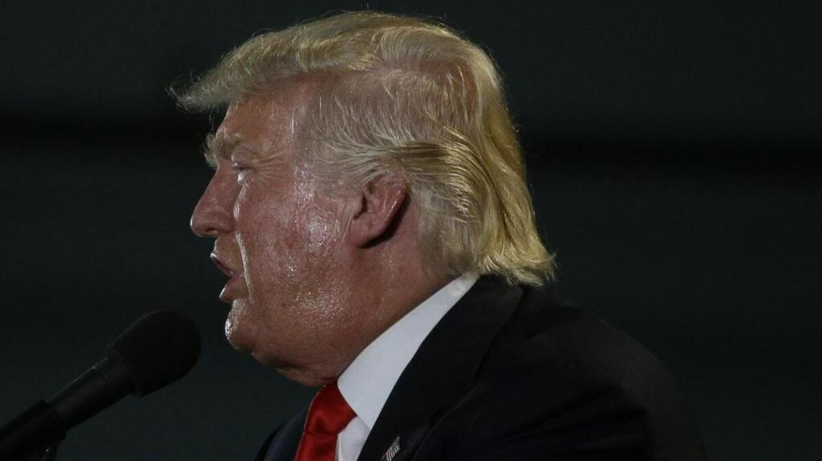 Republican presidential candidate Donald Trump speaks during a rally, Thursday, June 2, 2016, in San Jose, Calif.