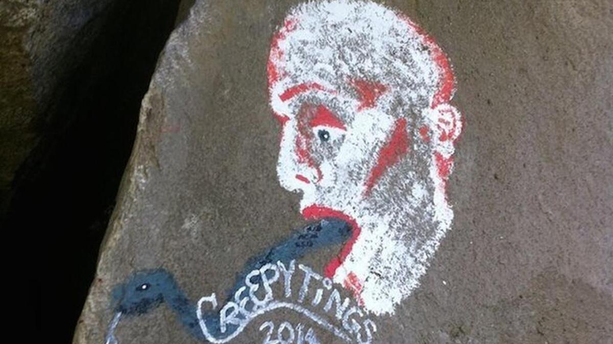 A San Diego woman who pleaded guilty last week to defiling rock formations with graffiti in seven national parks, including this painting in Yosemite National Park, has been banned from 524 million acres of public lands during her two years of probation.