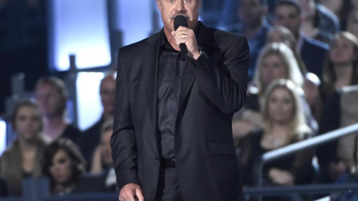 Dr. Phil McGraw speaks on stage at the 50th annual Academy of Country Music Awards at AT&T Stadium on Sunday, April 19, 2015, in Arlington, Texas.