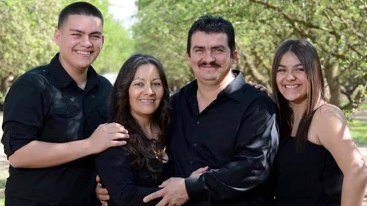 From left, Eliseo, Maria, Carlos and Emily Barrera pose in a family photo. Maria Barrera is a Catholic church leader who has lived in Mendota for nearly 30 years, but had a close call with deportation this month.