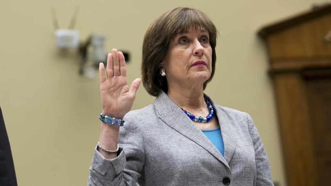 Lois Lerner, a senior Internal Revenue Service official, is sworn in at a House Oversight Committee hearing in Washington in May 2013. A Justice Department review concluded that Lerner and other IRS officials committed no crimes in the handling of tax-exemption applications by conservative groups.