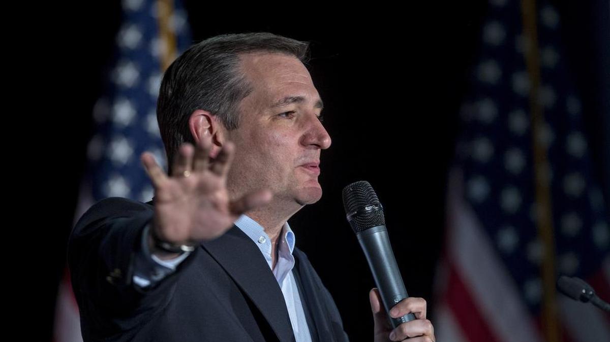 Republican presidential candidate Sen. Ted Cruz speaks during a caucus night rally in Las Vegas on Tuesday. Cruz is banking on his homestate of Texas to revive his campaign fortunes.
