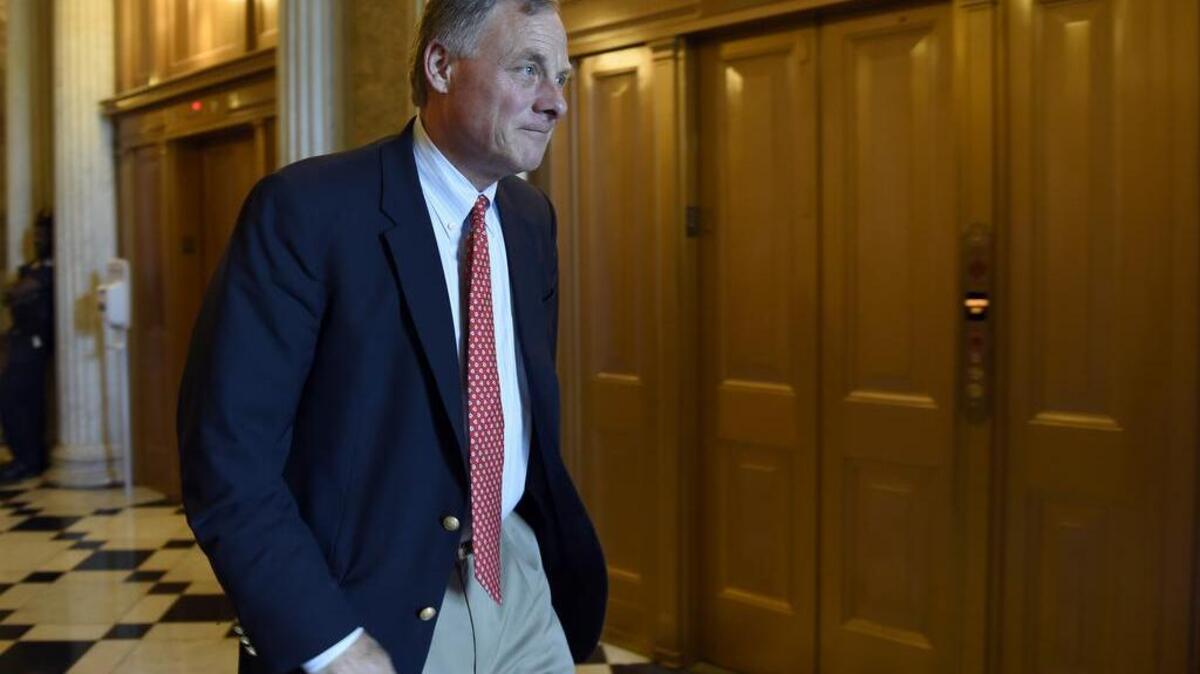 Sen. Richard Burr, R-N.C., on Capitol Hill in Washington. 