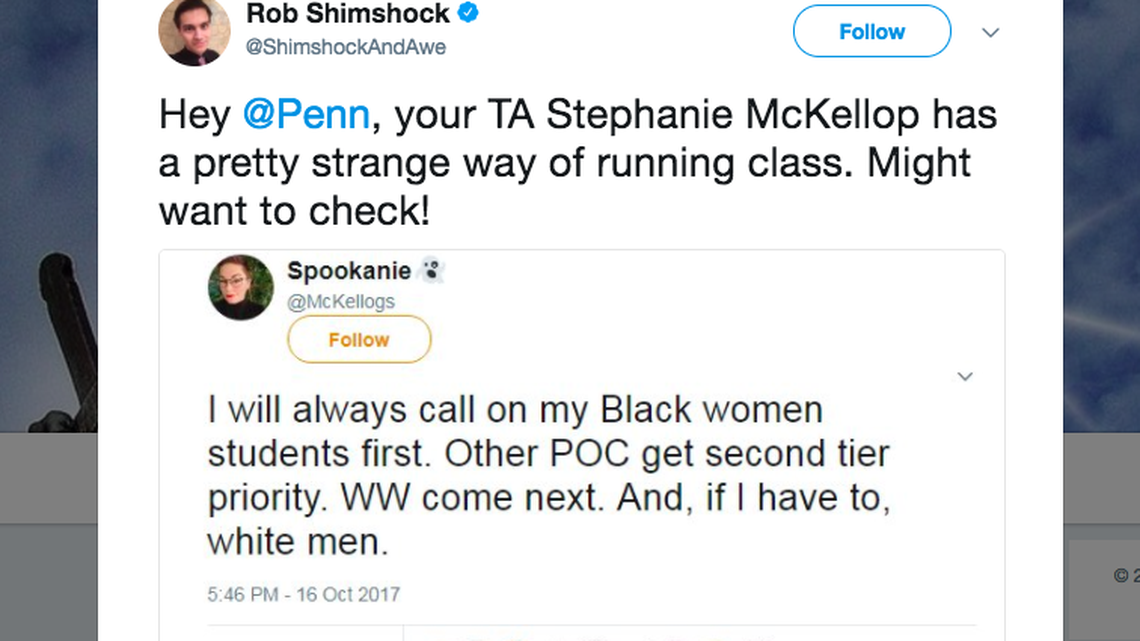 A University of Pennsylvania instructor’s policy of calling on black women and others ahead of white men in class has sparked online criticism.