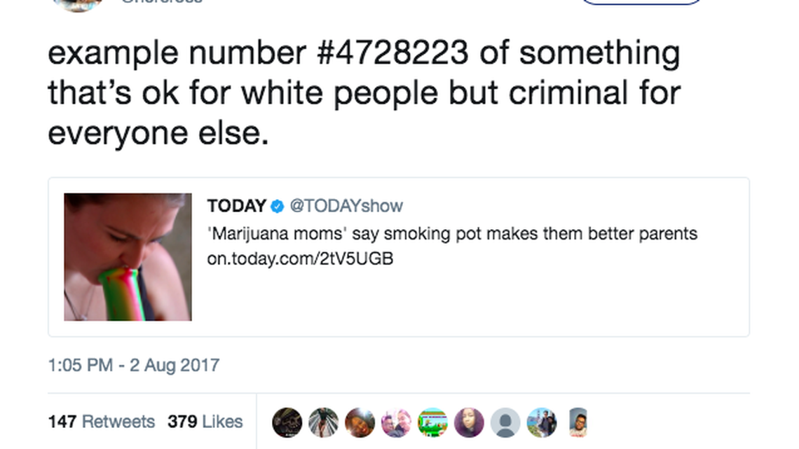 'Something that's OK for white people': Twitter reacts to 'Marijuana Moms' story