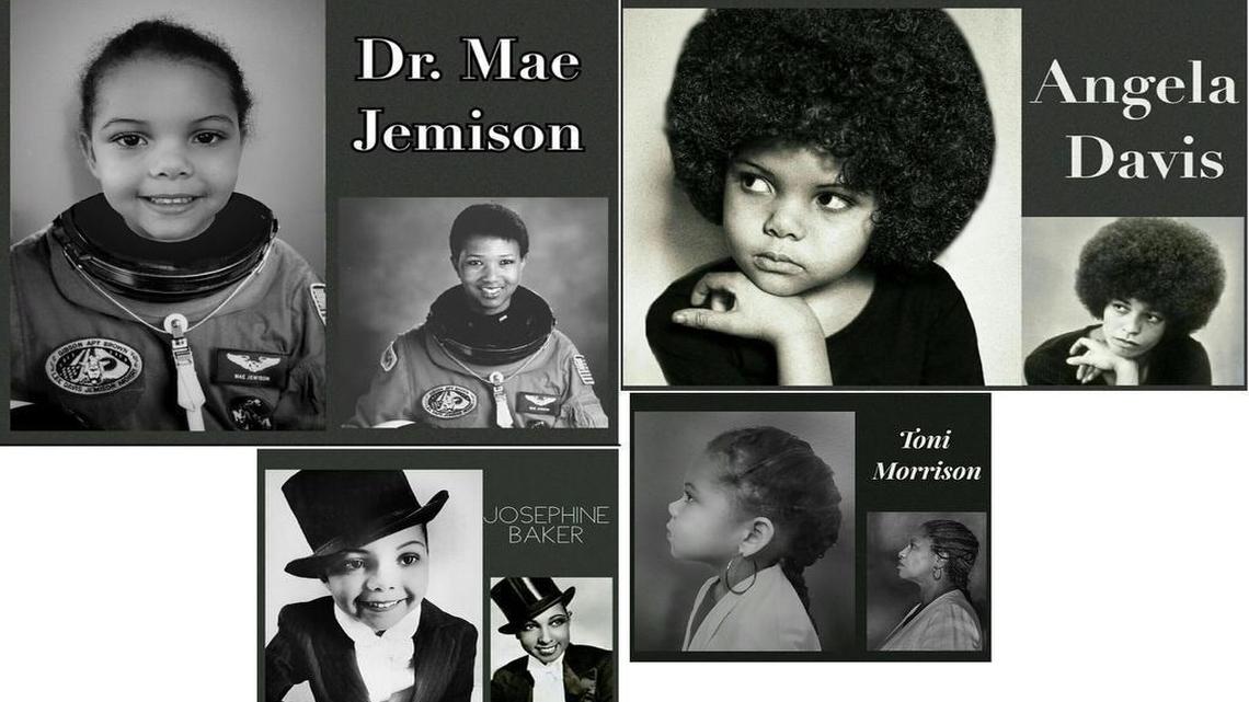 A few of the historic figures recreated by 5-year-old Lola Jones.