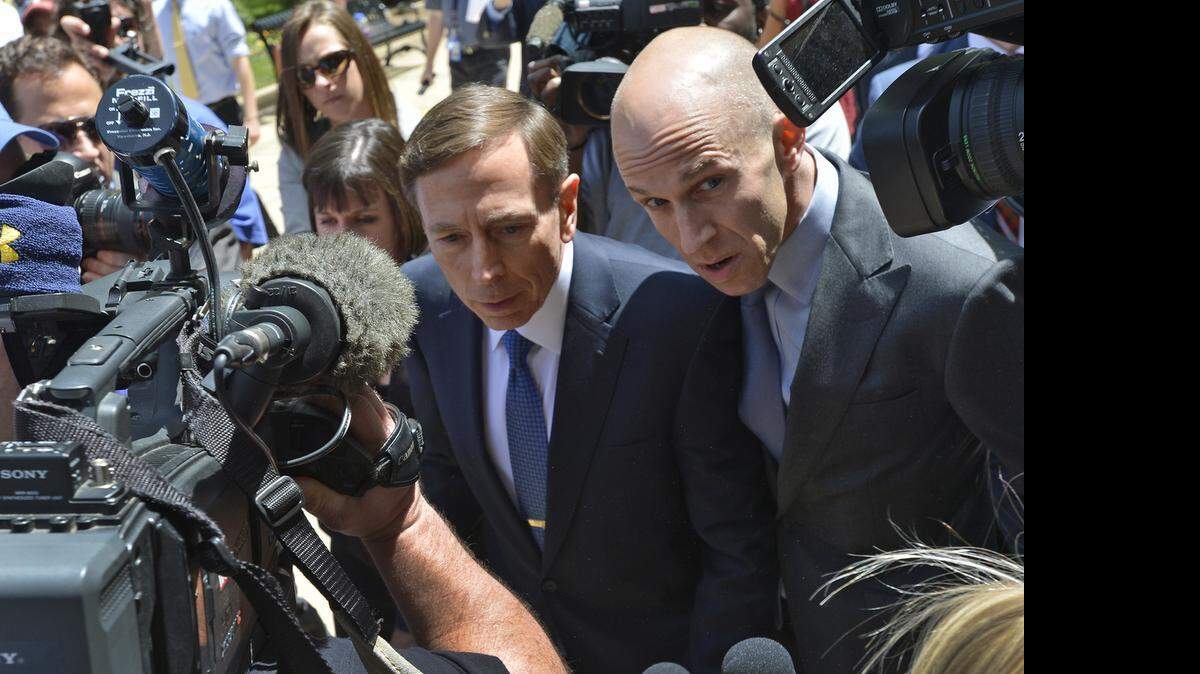 
Retired General David Petraeus arrives for his consolidated plea and sentencing hearings at the U.S. Courthouse in Charlotte, Thursday, April 23, 2015. The former commanding general and CIA director is accused of sharing top government secrets with his biographer/lover, Paula Broadwell of Charlotte.
