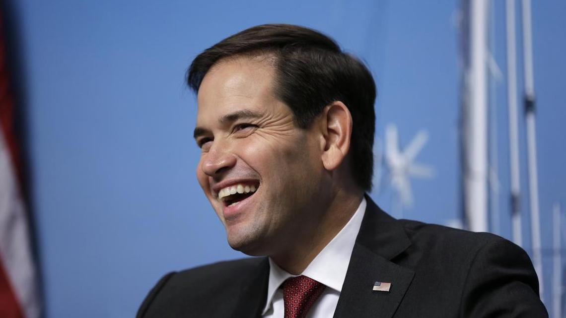 Republican presidential candidate Sen. Marco Rubio, R-Fla. during a campaign event at Saint Anselm College in Manchester, N.H.