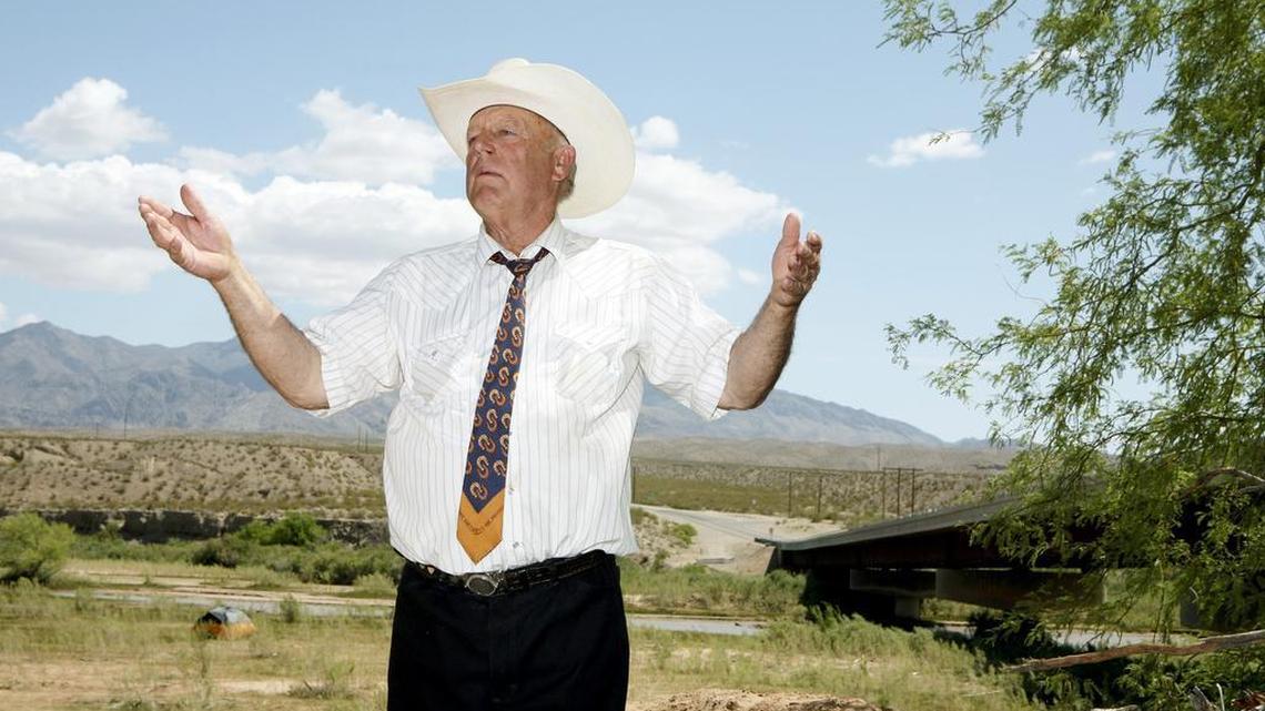 Cliven Bundy, a rancher embroiled in a land dispute with the federal government, speaks to the reporters near Bunkerville, Nev., in 2014. Bundy’s stand-off with federal rangers over more than $1 million in grazing fees he owed for feeding his cattle on public land highlighted sharp divisions over the power of the federal government and the rights of landowners in the West. At least two of his sons are among protesters who occupied a wildlife refuge building in Oregon on Saturday in another clash over public lands.