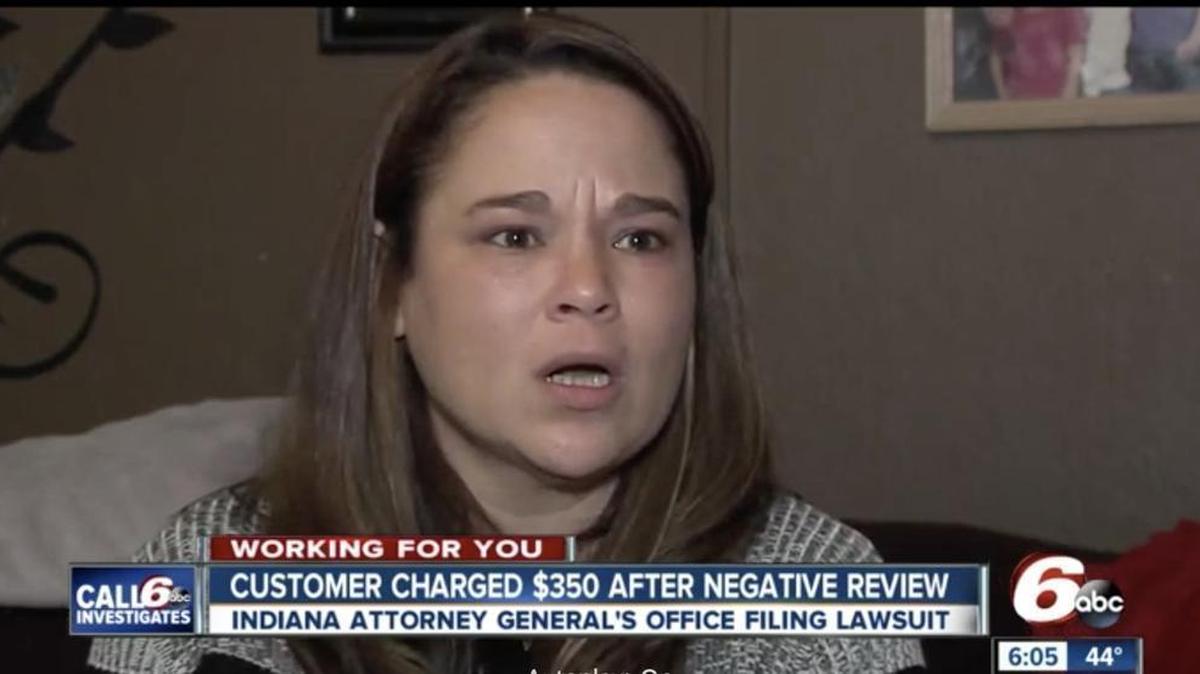 Indiana’s attorney general filed a lawsuit against a hotel after guest Katrina Arthur said she and her husband got charged $350 for a negative review about dirty, smelly conditions.
