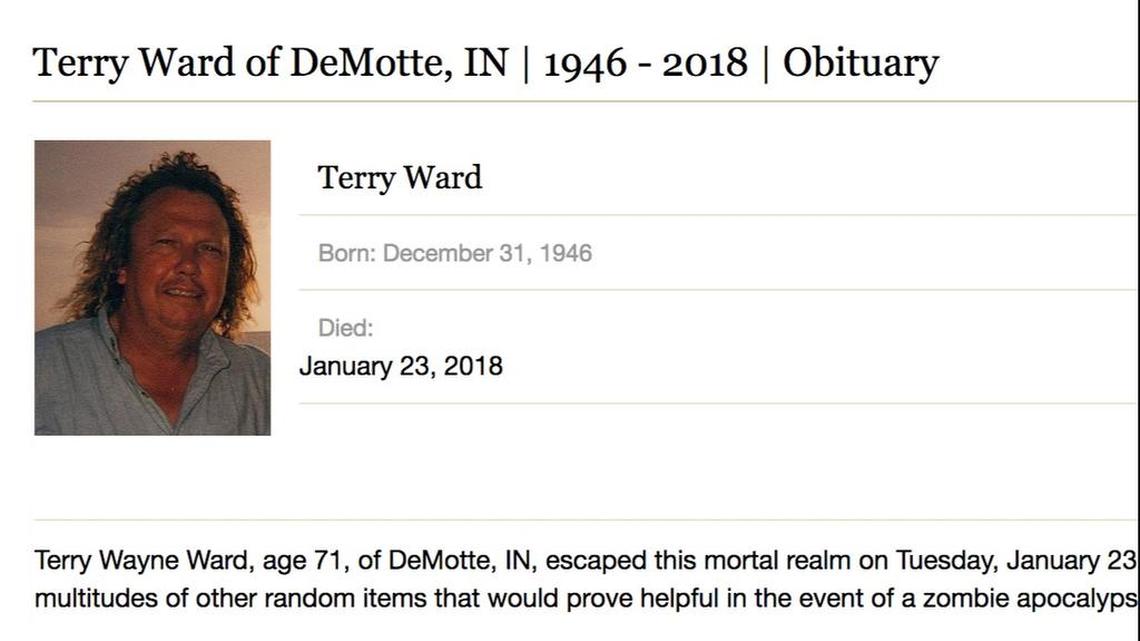 The family of Terry Wayne Ward celebrated his life with a funny obituary.