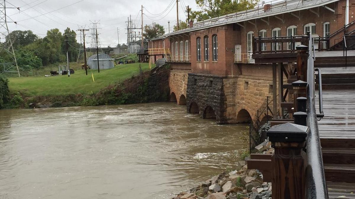 
Water rushes from through hydroelectric plant near the Gervais Street bridge in Columbia.
