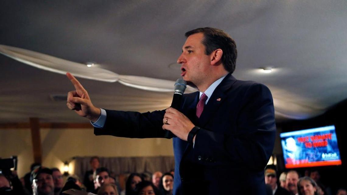 Republican presidential candidate Sen. Ted Cruz, R-Texas, speaks to supporters on primary election night, Tuesday, Feb. 9, 2016, in Hollis, N.H.