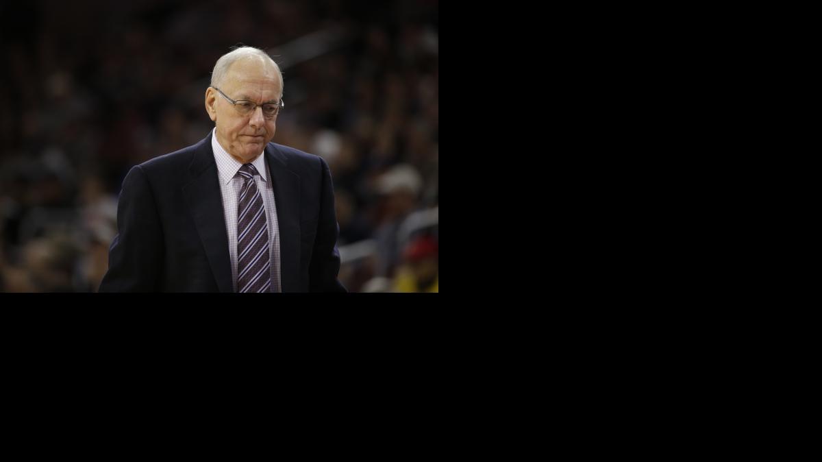
Syracuse coach Jim Boeheim reacts during an NCAA college basketball game against Villanova in Philadelphia on Dec. 20, 2014. The NCAA has suspended Boeheim Friday, March 6, 2015, for nine games for academic, drug and gifts violations committed primarily by the men's basketball program.
