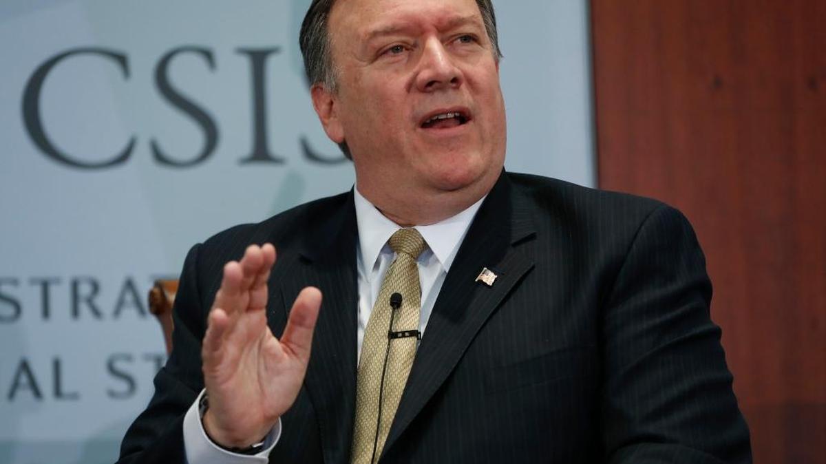 CIA Director Mike Pompeo at the Center for Strategic and International Studies in Washington, Thursday, April 13, 2017. Pompeo denounced WikiLeaks, calling the anti-secrecy group a "hostile intelligence agency."