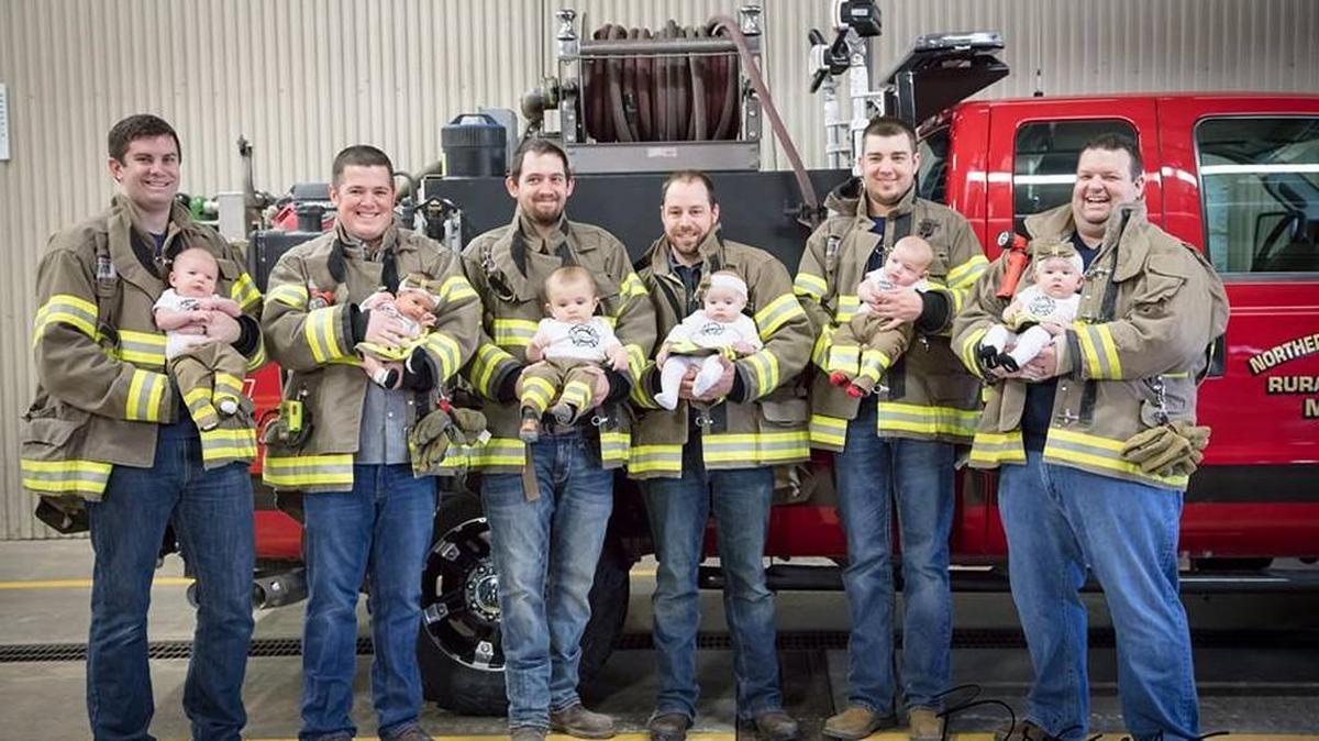 Six babies have been born in seven months to members of the Mediapolis Fire Department in Iowa.