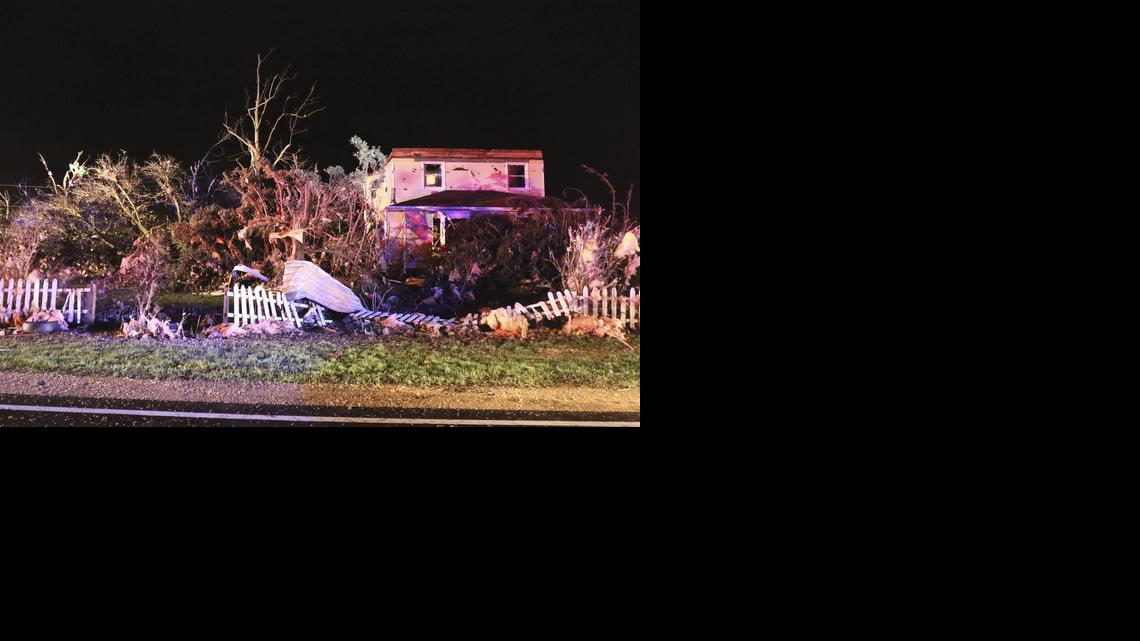 
A house along Rt. 72 in Kirkland has substantial damage from the wedge tornado that passed through on April 9, 2015.
