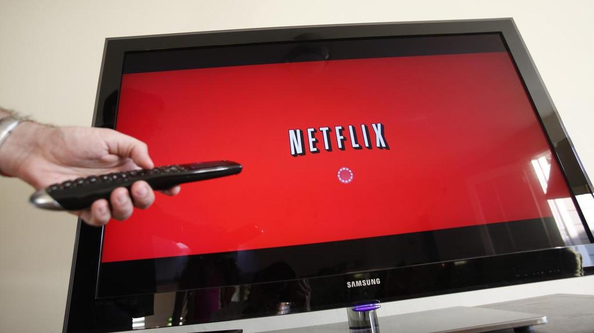 
The Netflix logo on a TV screen in Palo Alto, Calif.
