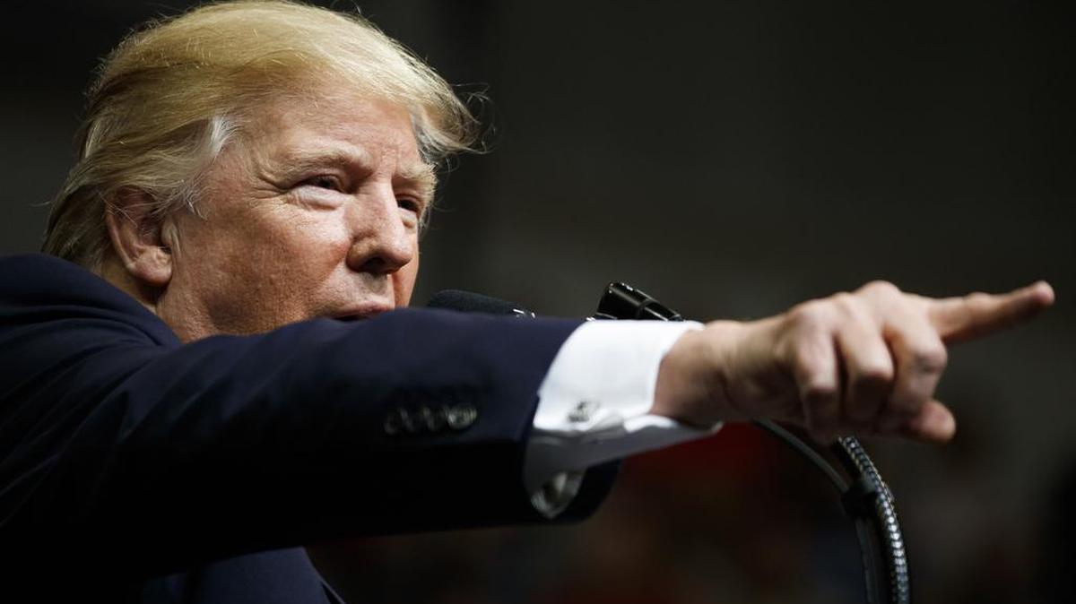 President Donald Trump speaks during a campaign rally for Senate candidate Luther Strange, Friday, Sept. 22, 2017, in Huntsville, Ala.
