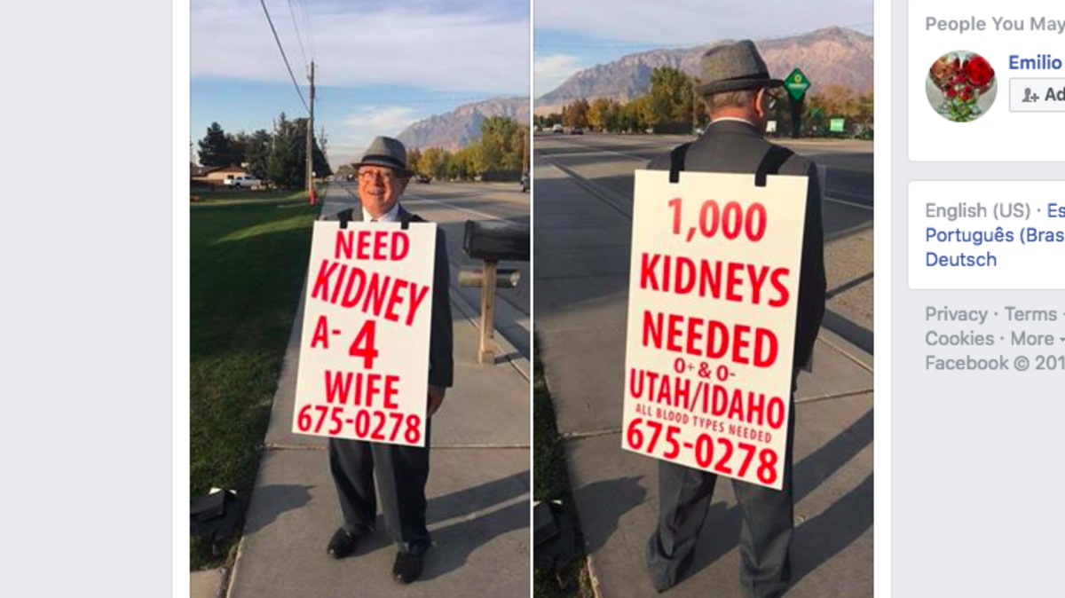 Wayne Winters is trying to find a donor who can give a kidney to his wife.