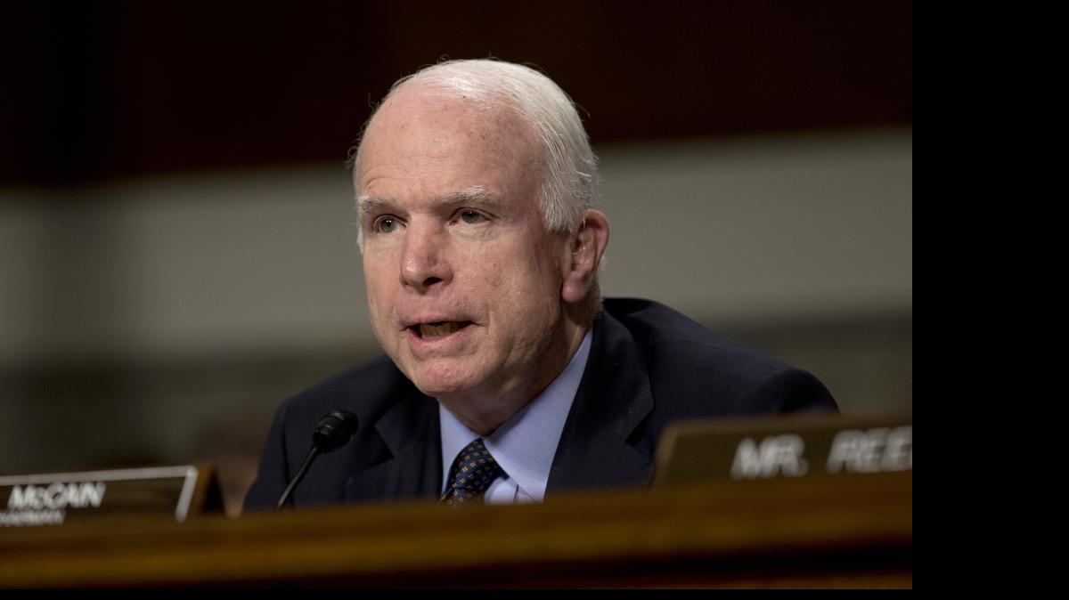 
Sen. John McCain Monday said Donald Trump owes him no apology. Trump Saturday disparaged the war record of McCain, a prisoner of war during the Vietnam War.

