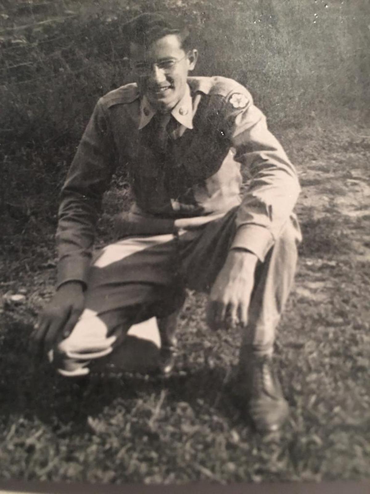 Dewey Alley, shown here in his Army uniform, worked as a delivery boy for Western Union as a teenager in Greensboro during World War II, carrying news of soldiers’ deaths by bicycle. The experience gave him nightmares for years.
