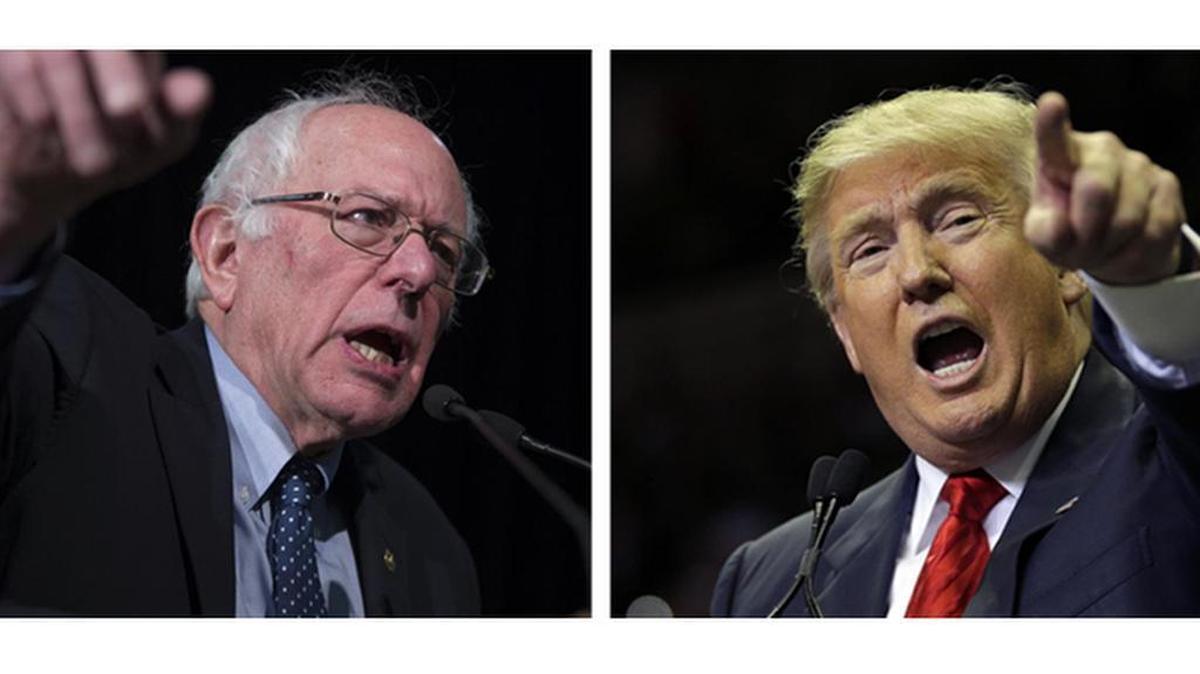 Democrat Bernie Sanders and Republican Donald Trump