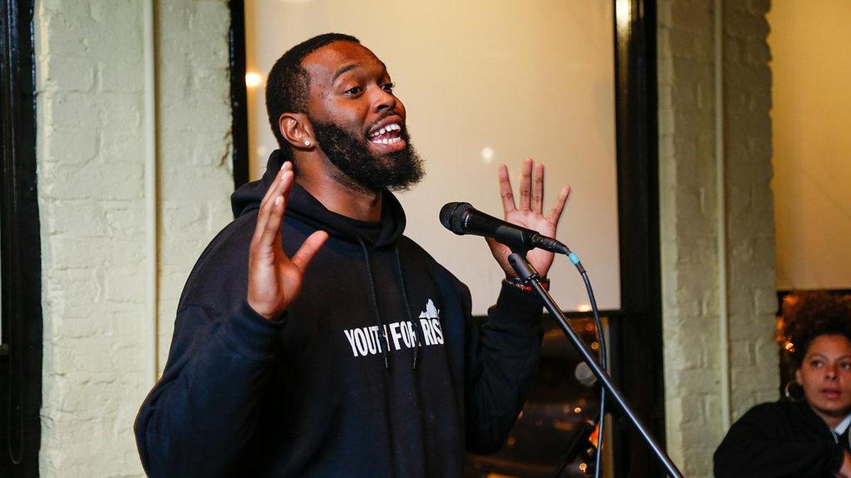 Da'Quon Beaver, a youth advocate who was incarcerated as a juvenile, speaks at the Youth First Initiative Strategy Roundtable on October 24-26, 2016 in Richmond, VA. The Youth First Initiative calls for the closing of youth prisons nationwide.