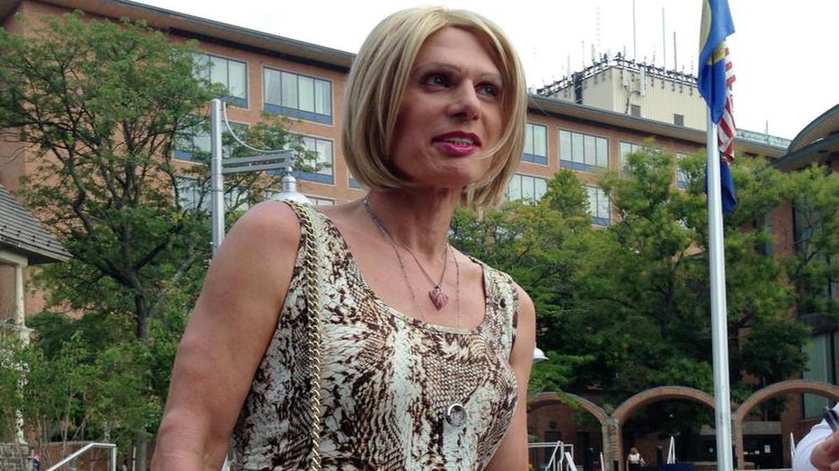 
Christine Kitzler, a transgender woman from Myrtle Beach, SC, speaks with reporters Wednesday, Sept. 2, 2015, in Doylestown, Pa. A judge has temporarily blocked Kitzler’s gender-reassignment surgery while he considers her parents’ request she be declared incompetent.
