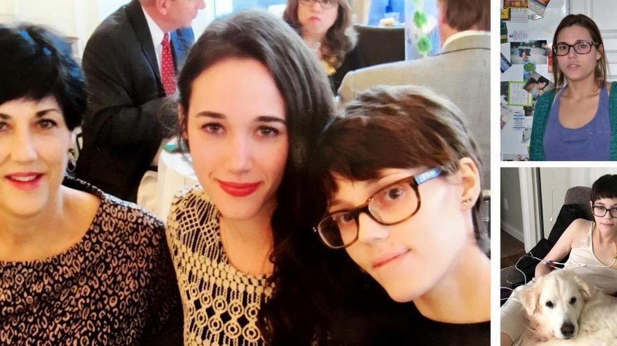 Karen, Gabrielle and Rachael Miller at a party.