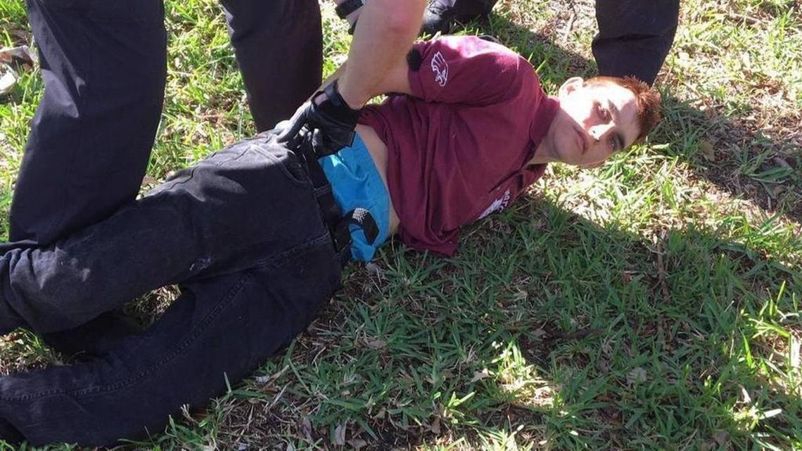Shooting suspect Nikolas Cruz is arrested on Wednesday, Feb. 14, 2018.
