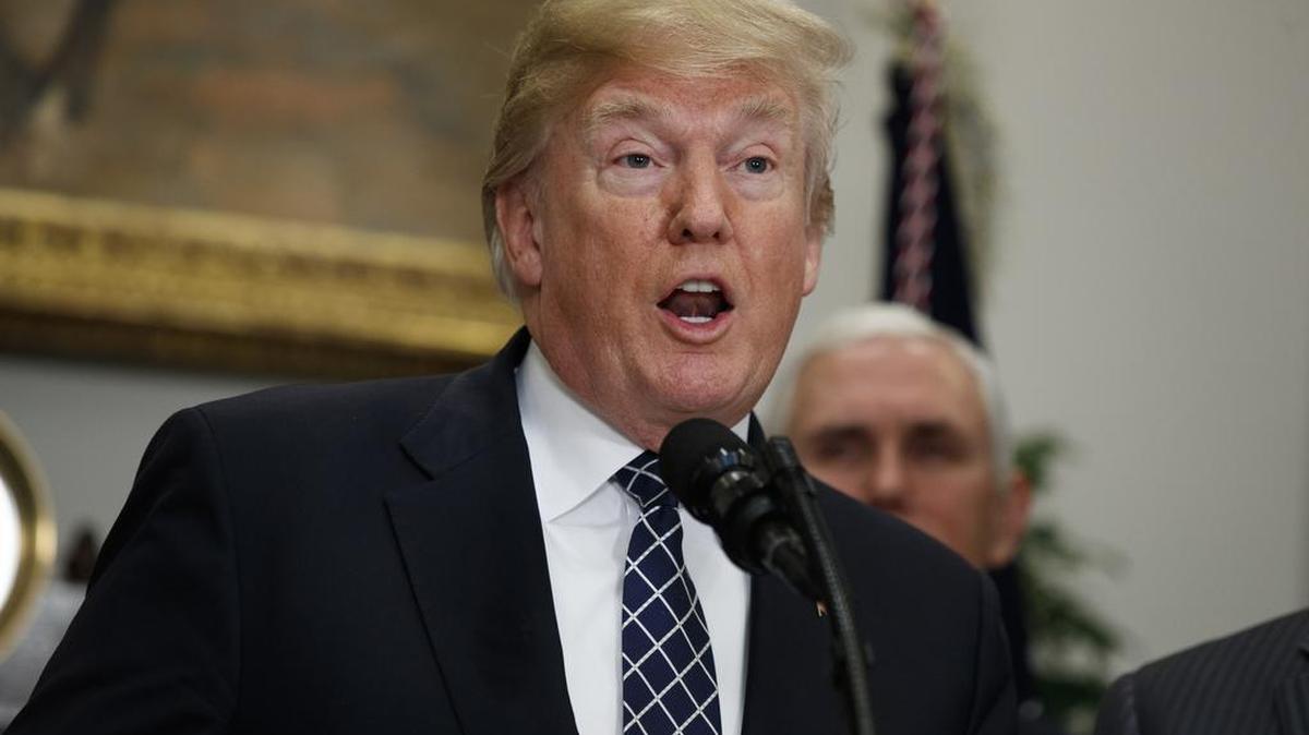 President Donald Trump speaks during an event to honor Dr. Martin Luther King Jr. on the same day that the results of his physical exam were released.