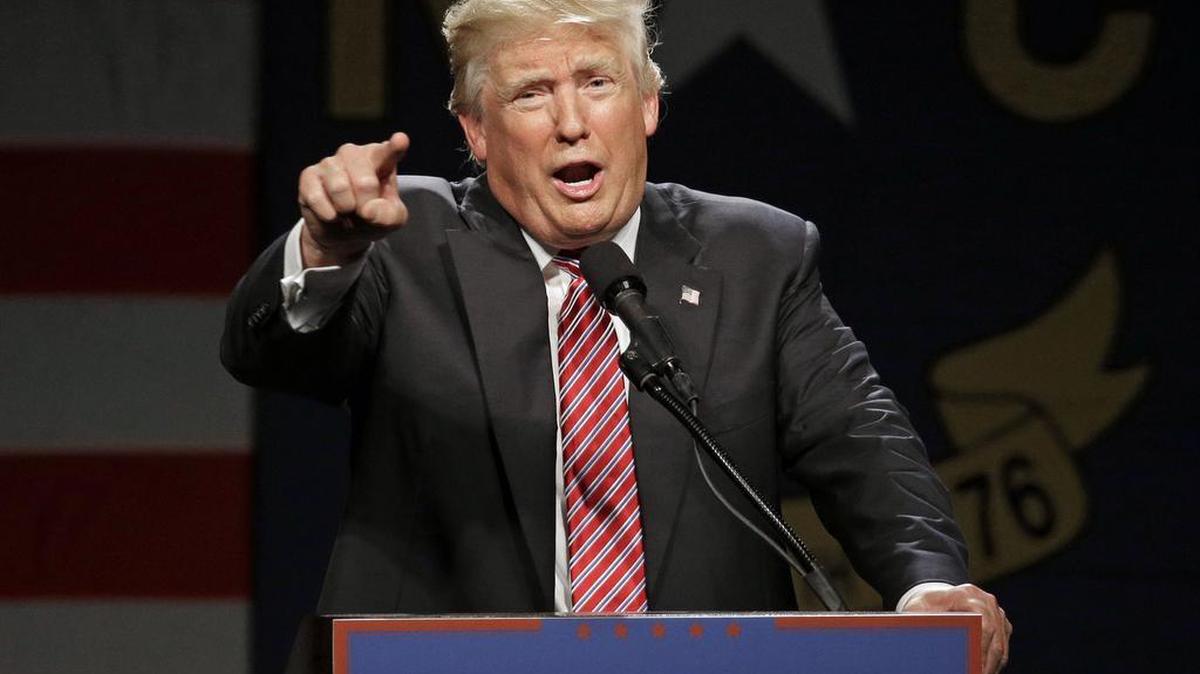 Republican presidential candidate Donald Trump speaks during a campaign rally at the Greensboro Coliseum in Greensboro, N.C. on Tuesday.