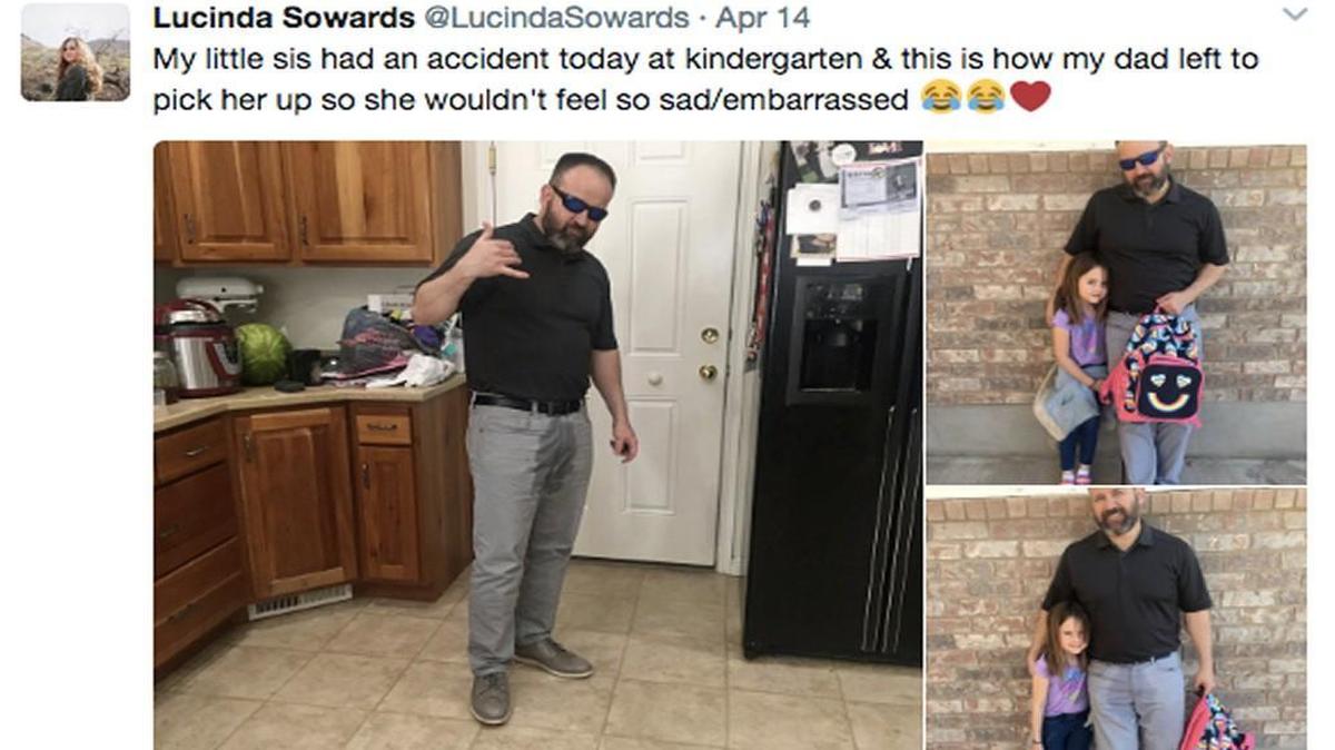Ben Sowards used his best dad instincts to spare his 6-year-old daughter some embarrassment after she accidentally went in her pants at school last week.