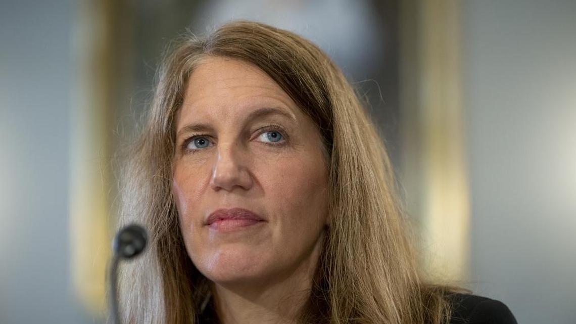 
Health and Human Services Secretary Sylvia Burwell pauses as she testifies on Capitol Hill in Washington, Wednesday, Oct. 7, 2015, before the House Agriculture Committee hearing on the 2015 Dietary Guidelines for Americans. 
