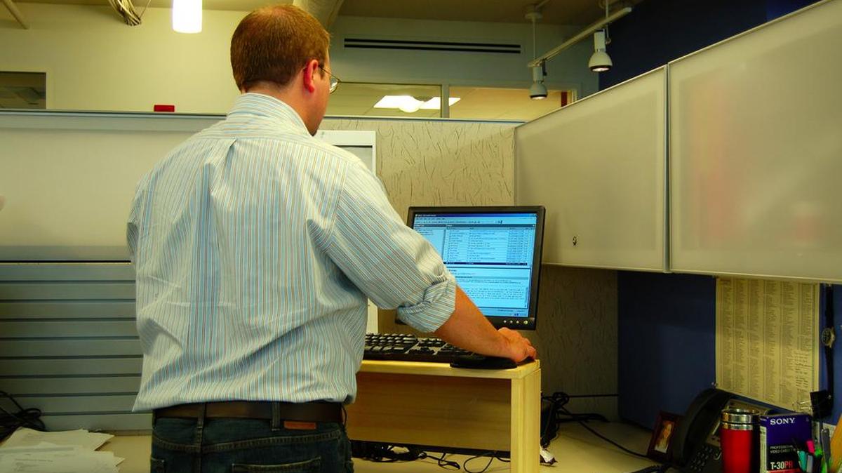 Standing at work could help you lose weight, study finds.